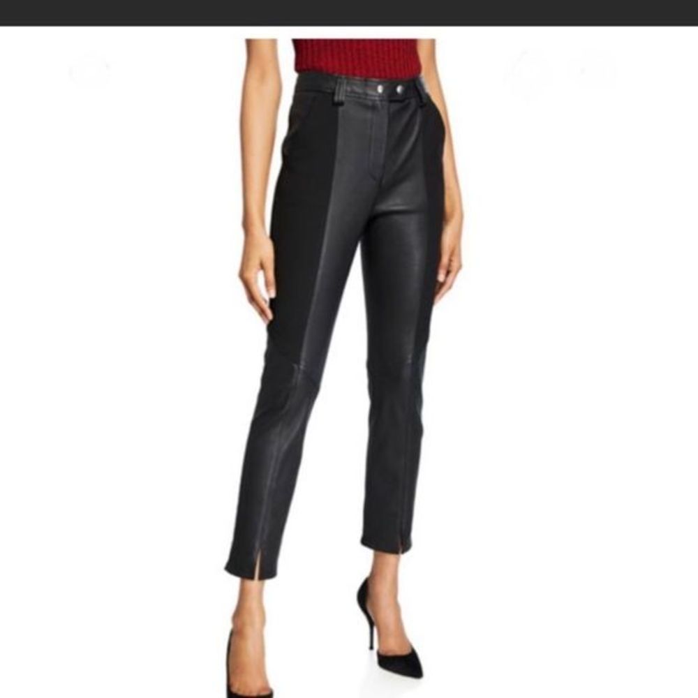 NWT A.L.C. Devin Lamb Leather Black Pants size 4.